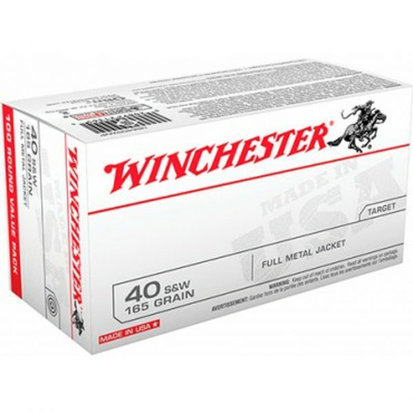 Winchester USA .40 S&W Ammunition 100 Rounds FMJ 165 Grains USA40SWVP