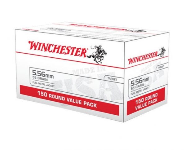 Winchester USA 5.56 NATO Ammunition 150 Rounds FMJ 55 Grains